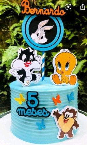 ARQUIVO CORTE TOPO DE BOLO LOONEY TUNES BABY CAMADAS (#2600)