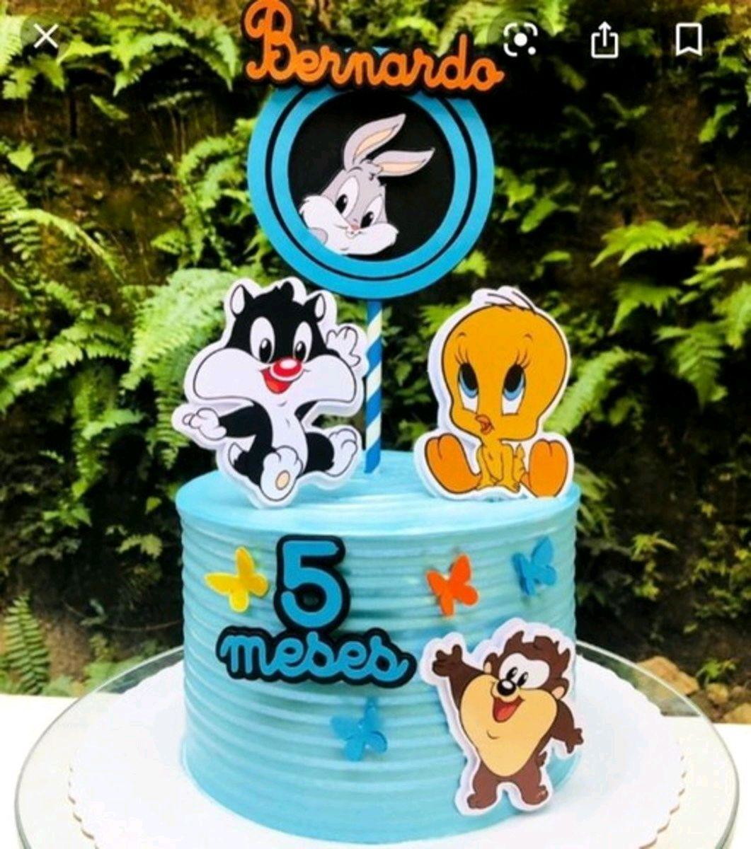 ARQUIVO CORTE TOPO DE BOLO LOONEY TUNES BABY CAMADAS (#2600)