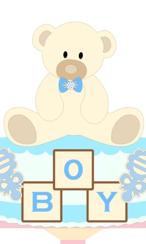 Arquivo Corte Topo de Bolo Chá de Bebe Urso Menino Camadas