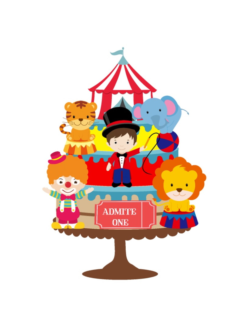 Arquivo Corte Topo de Bolo Circo Menino
