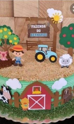 Arquivo Corte Topo de Bolo Fazendinha Menino #17108