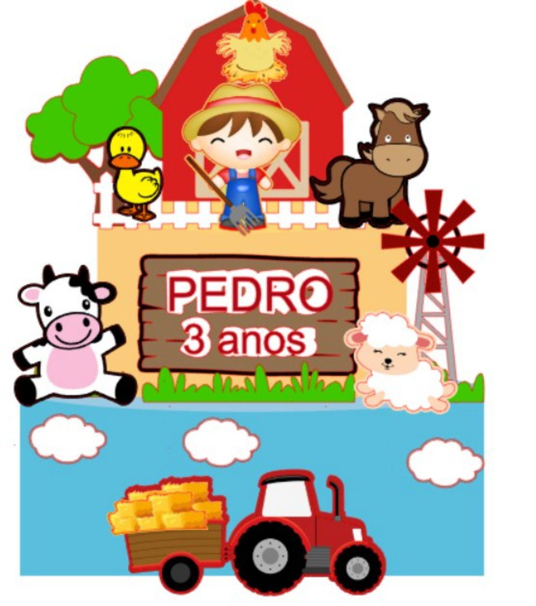 Arquivo Corte Topo de Bolo Fazendinha Menino #17115