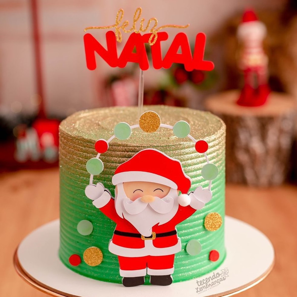Arquivo Corte: Topo de Bolo Feliz Natal Papai Noel Cute 142
