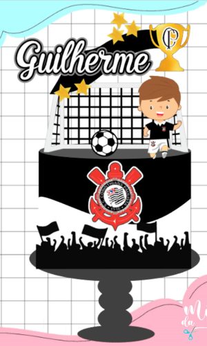 Arquivo Corte: Topo de Bolo Futebol Corintians 004