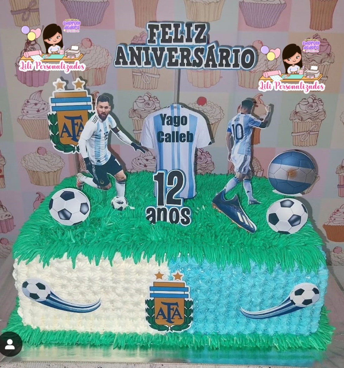 Arquivo Corte Topo de Bolo Futebol Argentina Messi