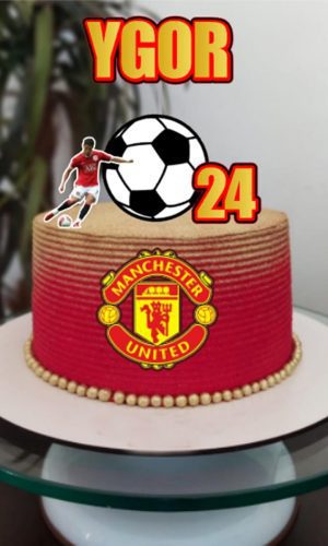 Arquivo Corte Topo de Bolo Futebol Manchester+1 de Brinde