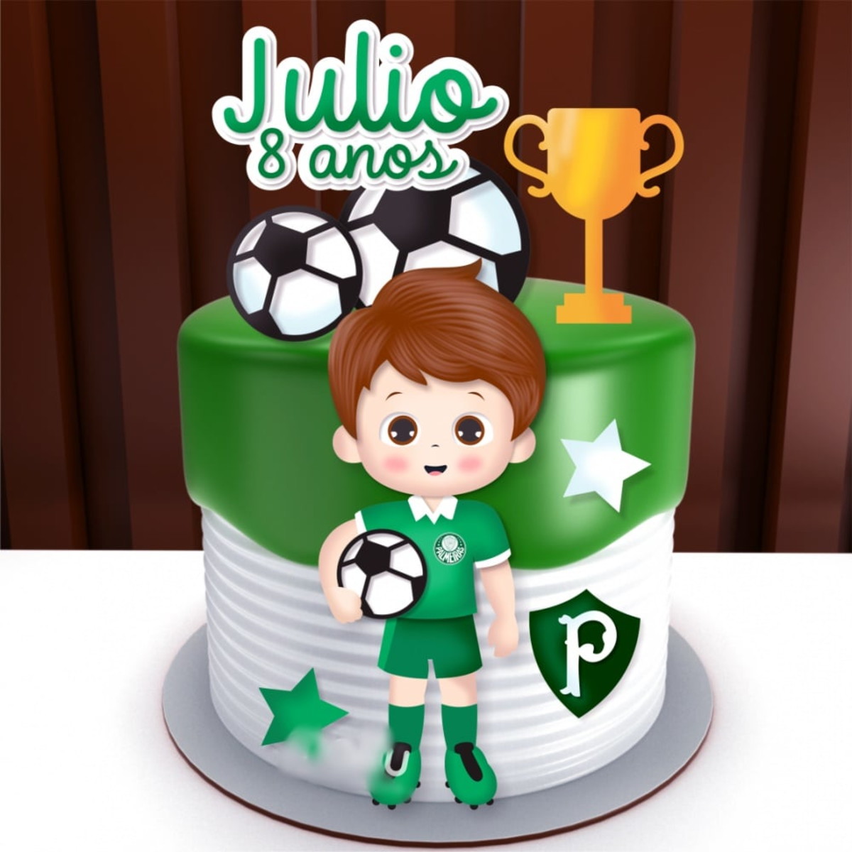Arquivo Corte Topo de Bolo Futebol - Palmirs- Silhouette