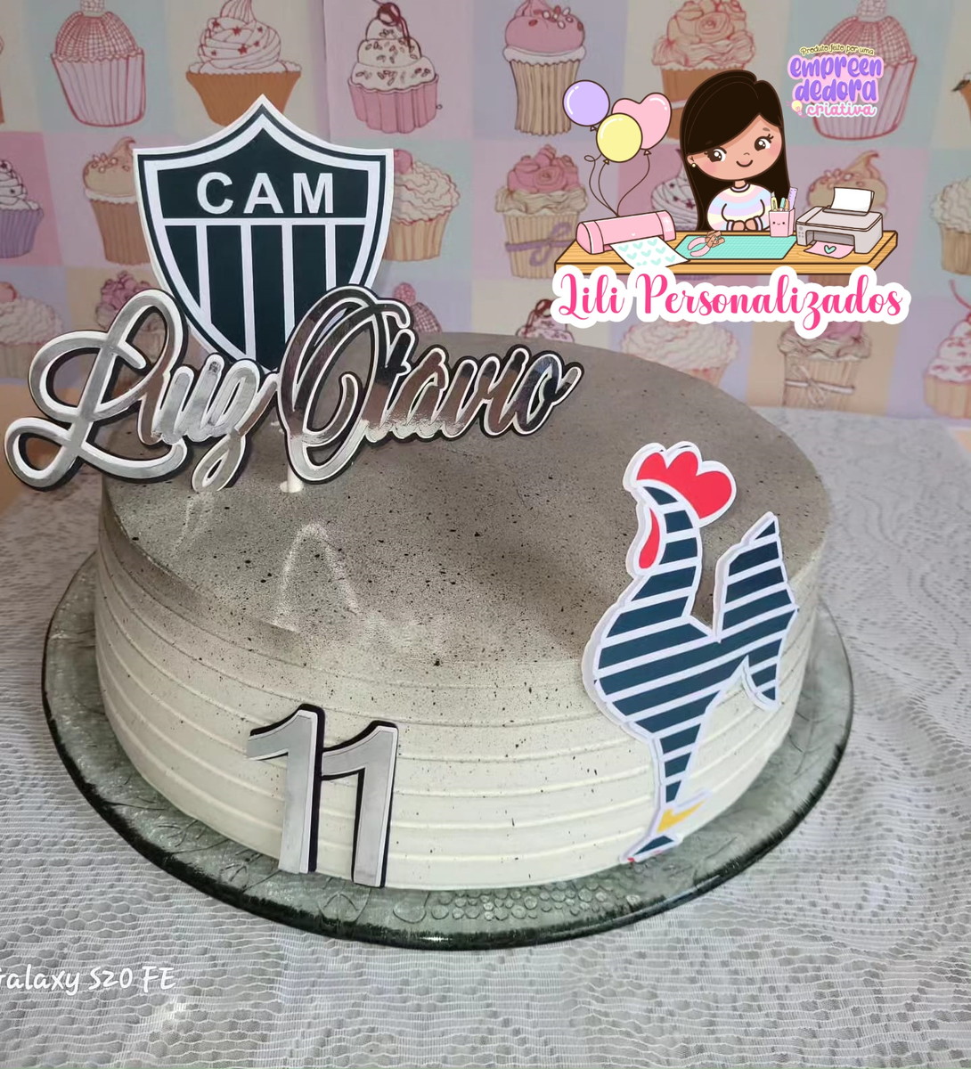 Arquivo Corte Topo de Bolo Galo Lili 02