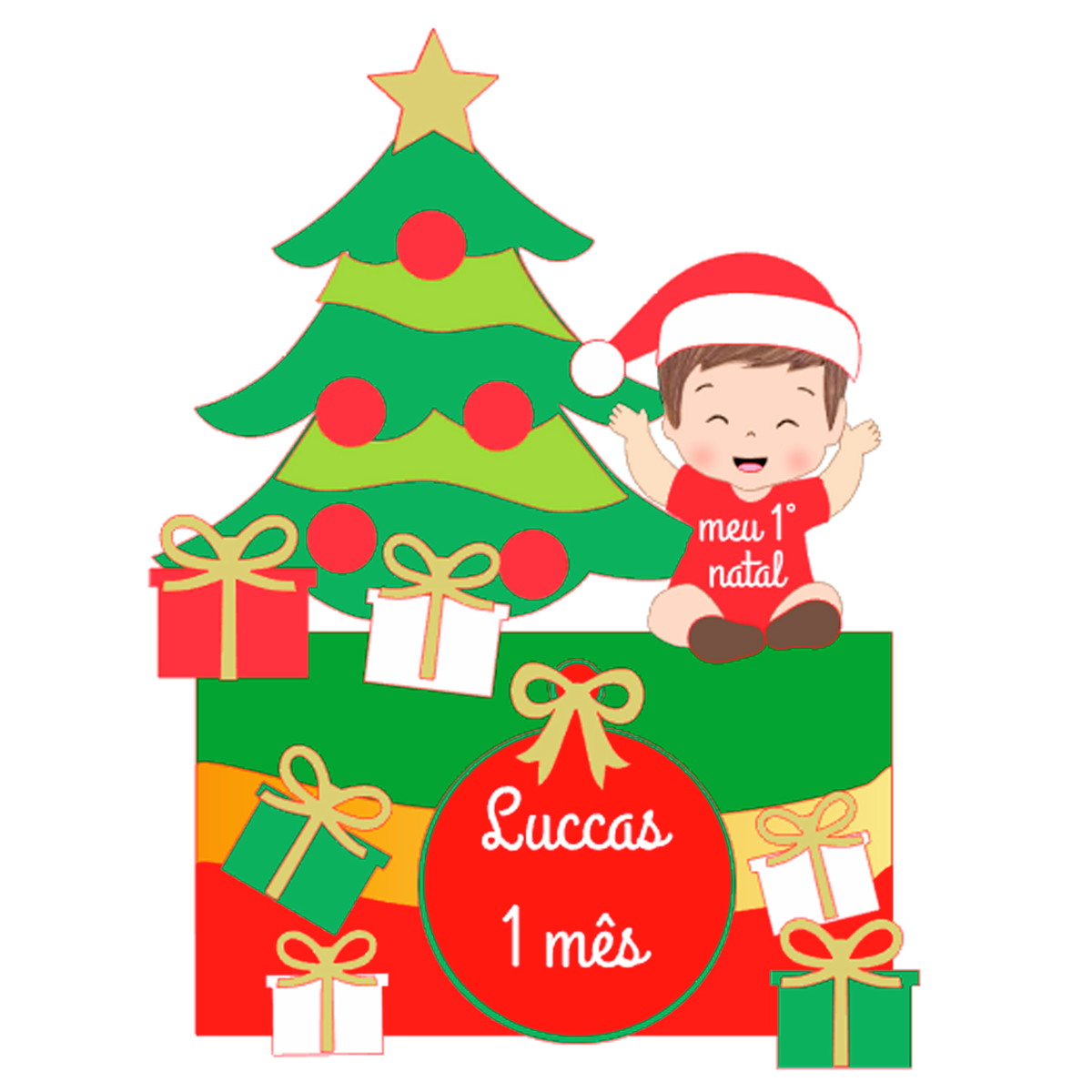 Arquivo Corte: Topo de Bolo Meu 1º Natal Menino Baby 131