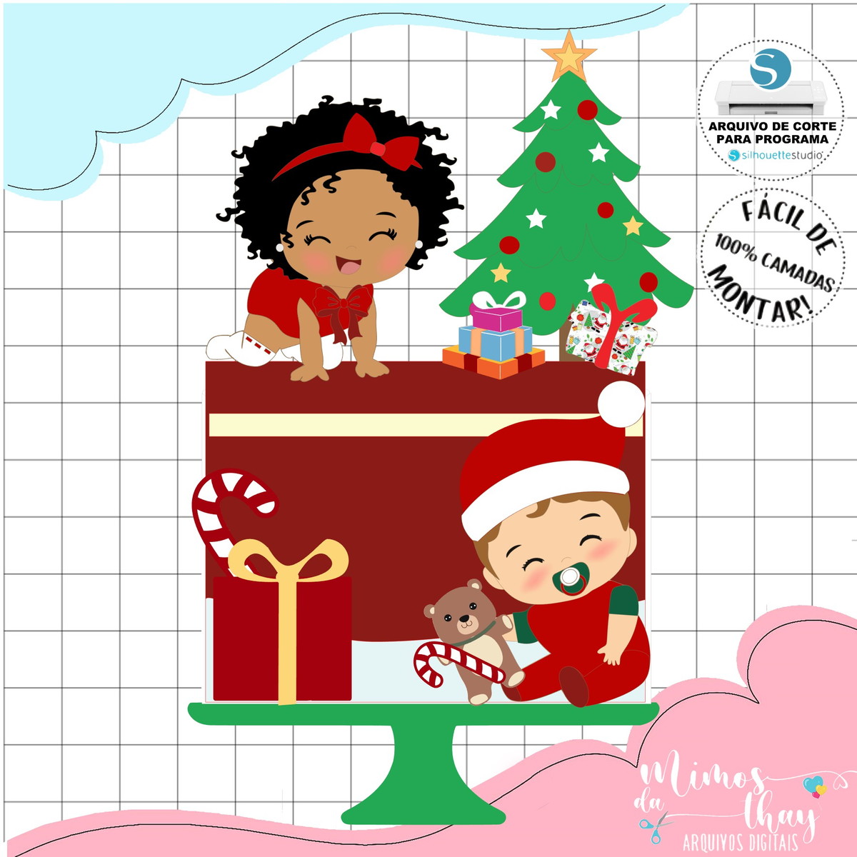 Arquivo Corte: Topo de Bolo Meu Primeiro Natal Bebês 204