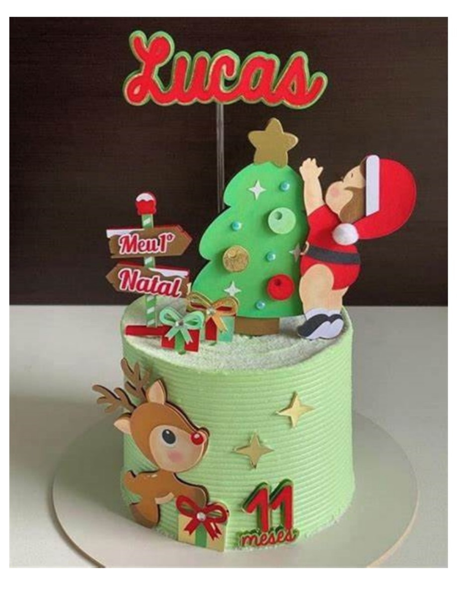 Arquivo Corte Topo de Bolo Natal Bebê