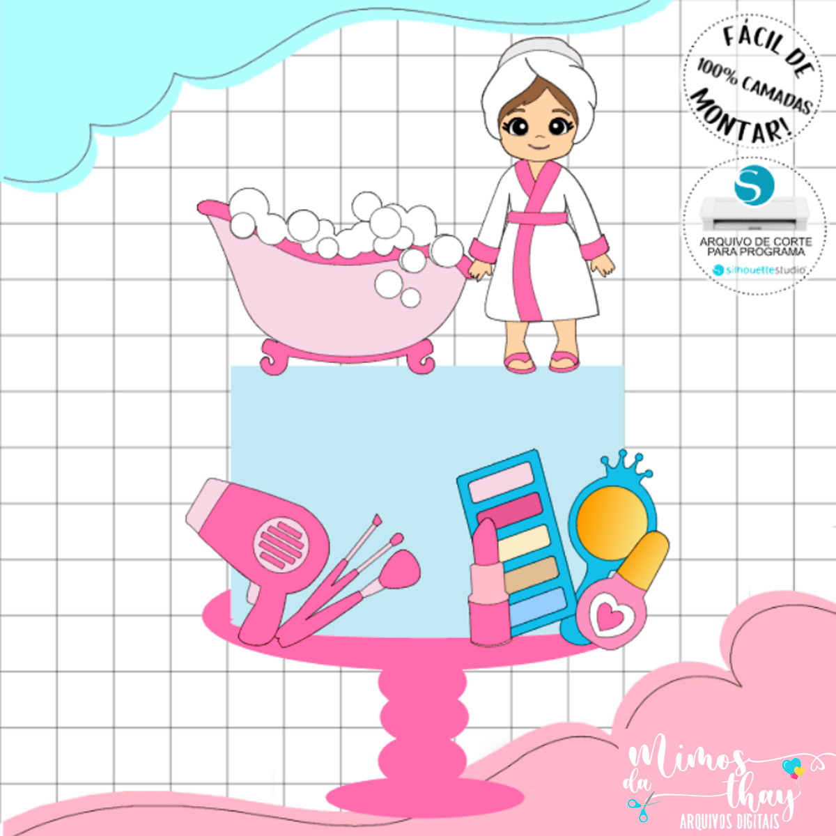 Arquivo Corte: Topo de Bolo Spa Cute 002