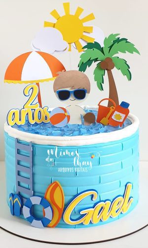 Arquivo Corte: Topo de Bolo Verão Menino na Praia 019
