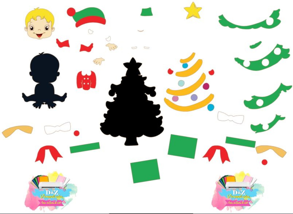 Arquivo Corte - Topo Natal Menino em Camadas -cod.488 - Imagem 2