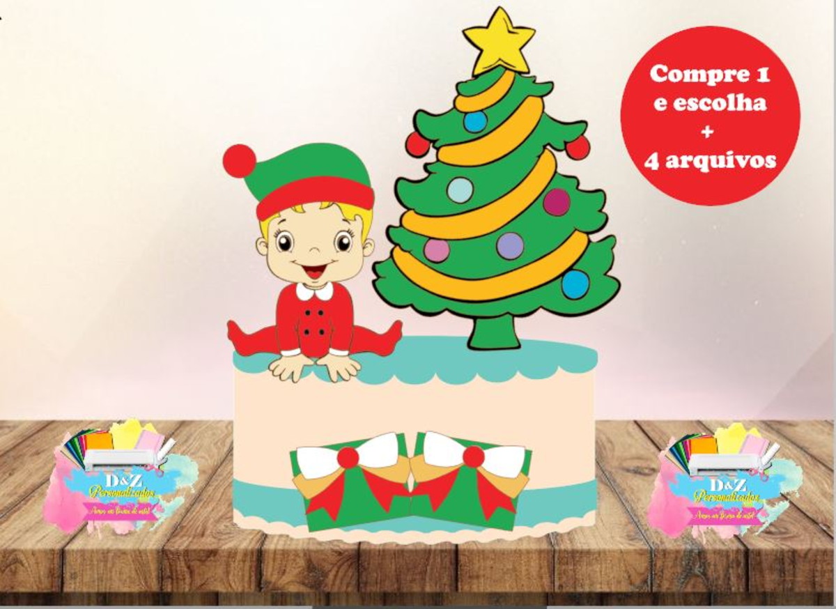 Arquivo Corte - Topo Natal Menino em Camadas -cod.488