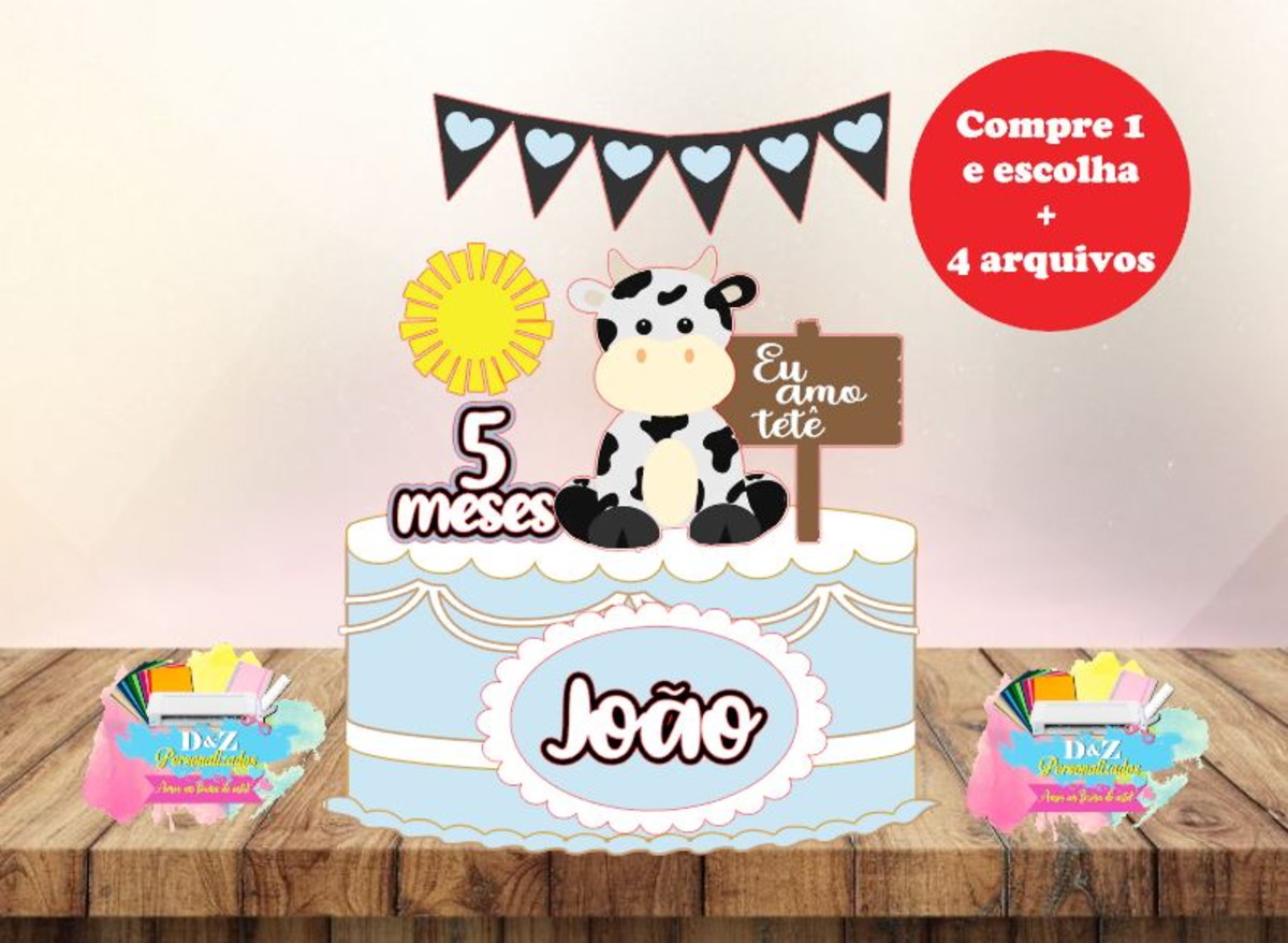 Arquivo Corte - Topo Vaquinha Menino -cod-428