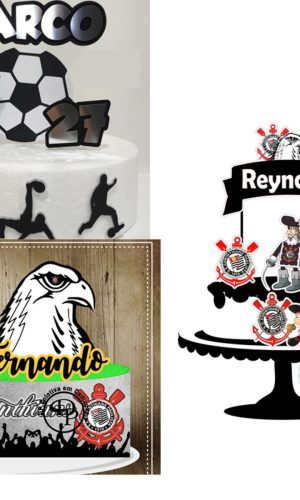 ARQUIVO DE CORTE 3 TOPOS DE BOLO FUTEBOL / TIMÃO