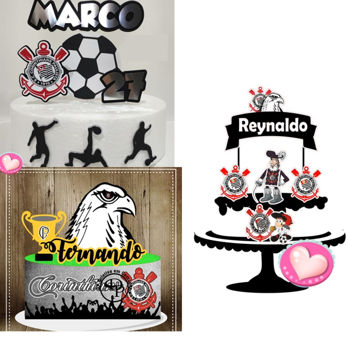 ARQUIVO DE CORTE 3 TOPOS DE BOLO FUTEBOL / TIMÃO