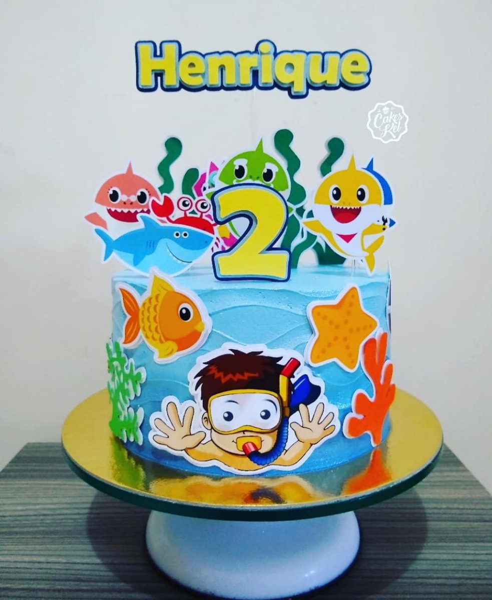 Arquivo de Corte - Baby Shark Topo de Bolo Ganhe +3 Produtos