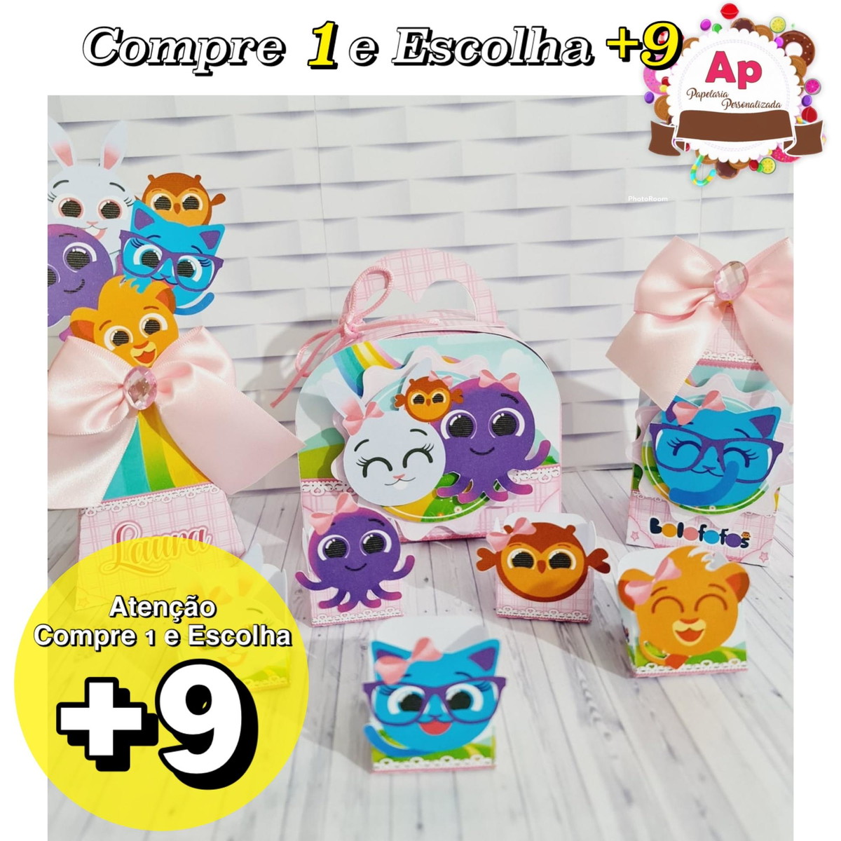 Arquivo de Corte Bolo Fofos Menina 002 - Studio e pdf
