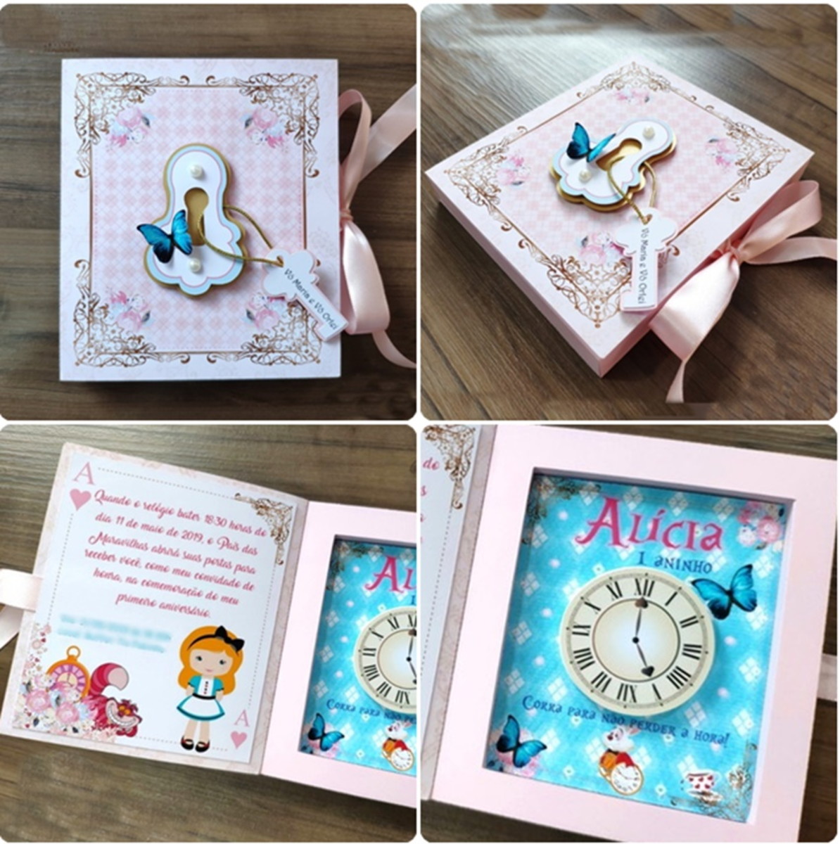 Arquivo de Corte Caixa Convite Alice no Pais das Maravilhas - Imagem 2