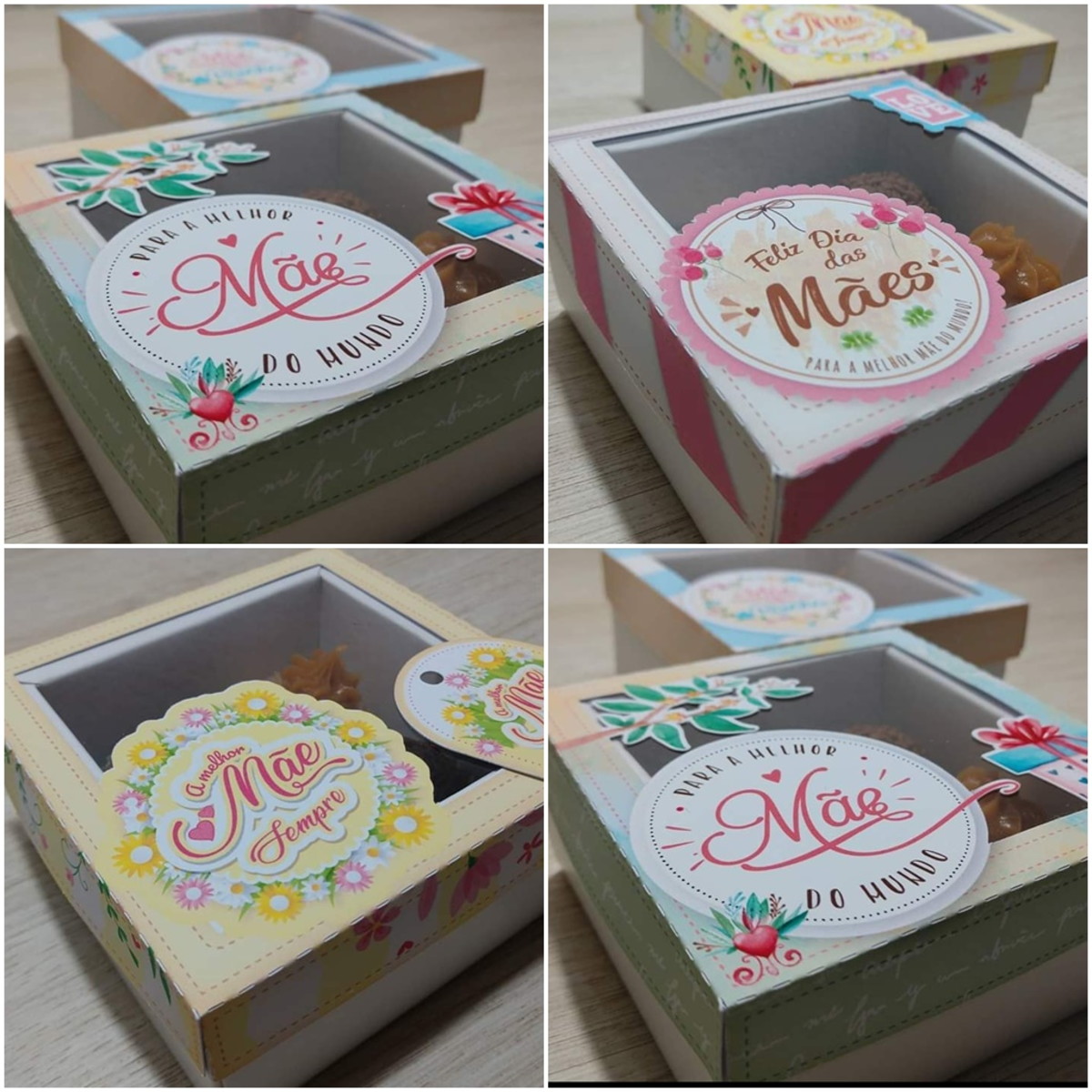 Arquivo de corte caixas para 4 doces dia das Mães - Imagem 3