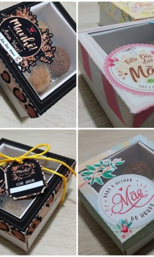 Arquivo de corte caixas para 4 doces dia das Mães