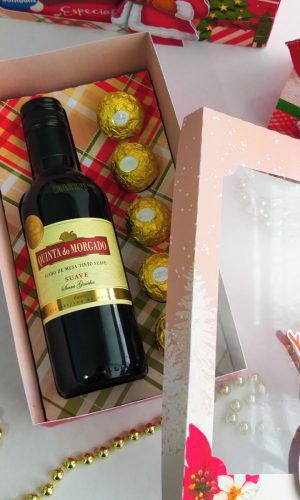 Arquivo de Corte Caixa Mini Vinho e Doces de Natal
