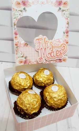 Arquivo de corte caixas para 4 doces dia das Mães
