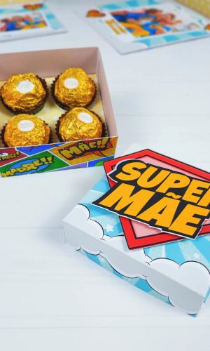 Arquivo de corte caixas para 4 doces dia das Mães
