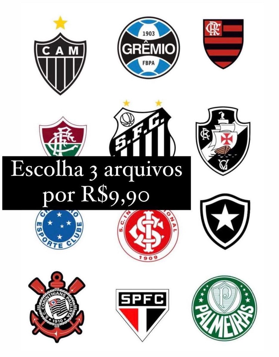 ARQUIVO DE CORTE DIGITAL - ESCUDO TIMES DE FUTEBOL