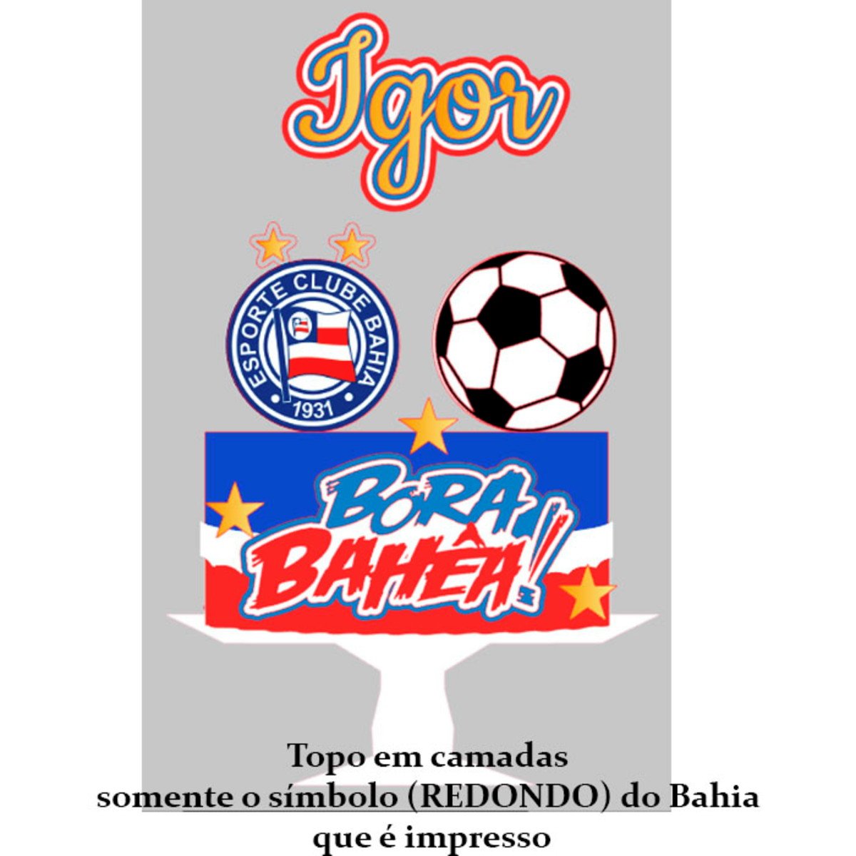 Arquivo de Corte Digital Topo de Bolo Bahia Futebol + BRINDE
