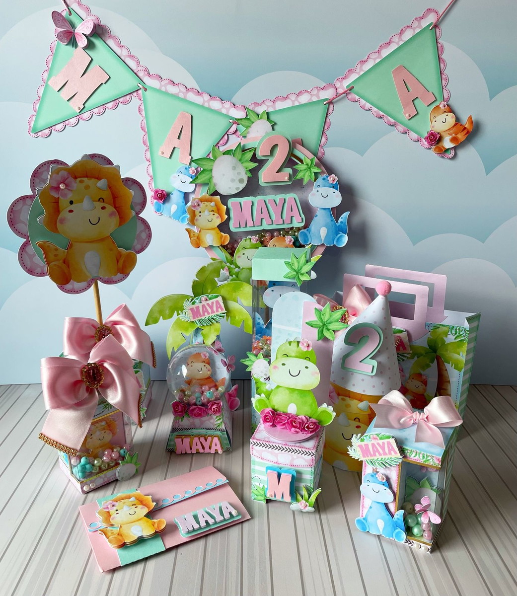 Arquivo de Corte Dino Baby Menina Pdf, Png e Studio