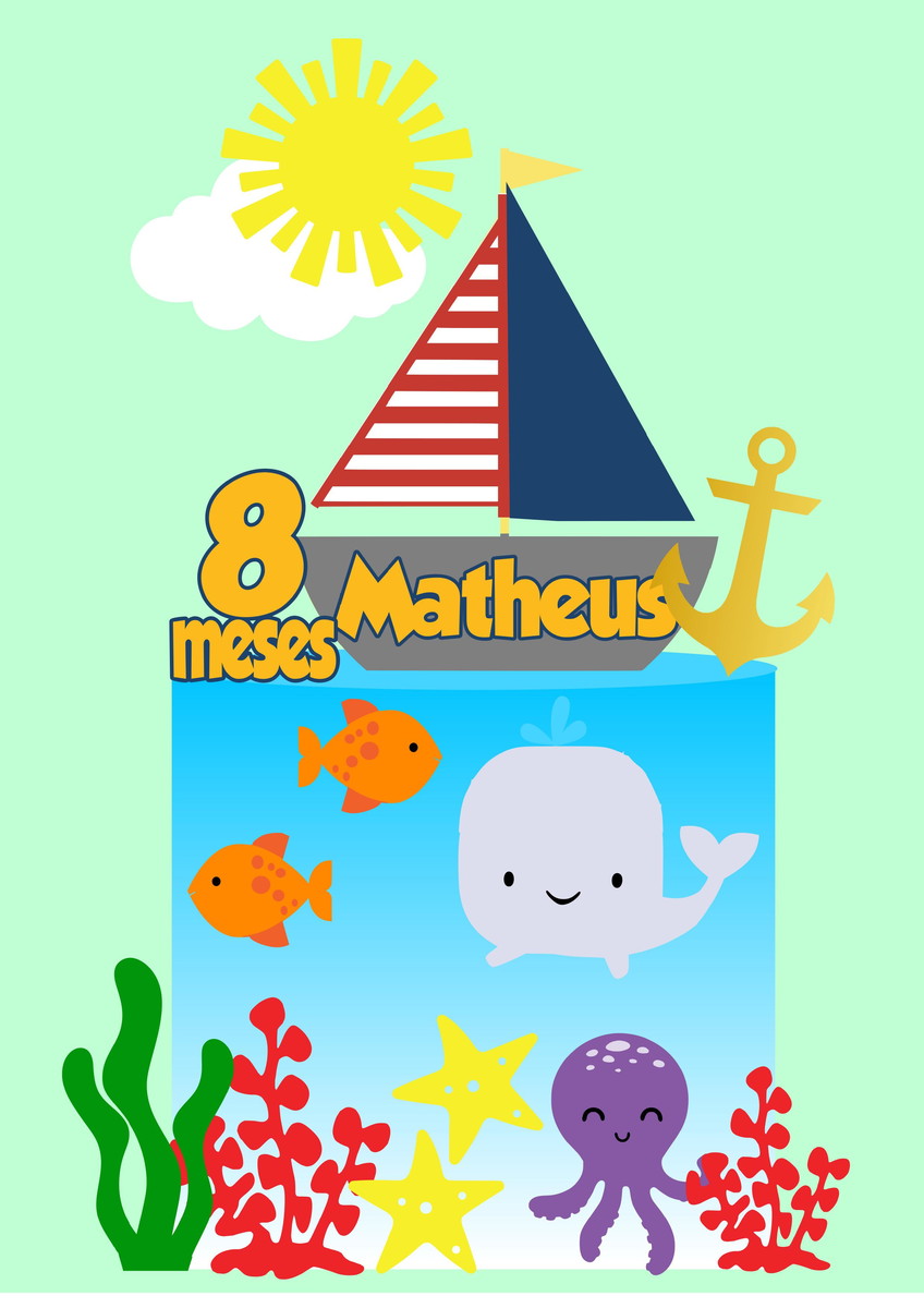 Arquivo de corte Fundo do Mar baby cute 100% SCRAP