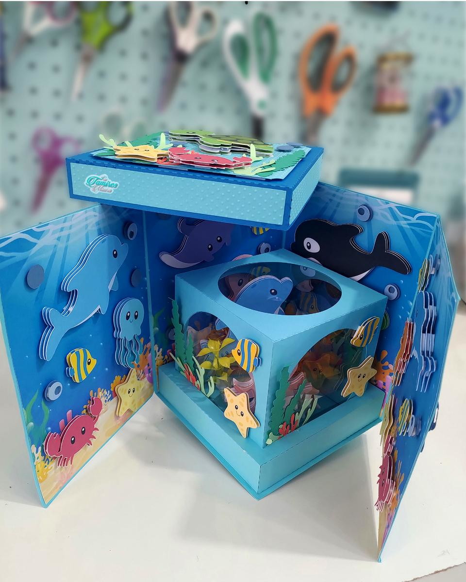 Arquivo de Corte Caixa Cenário Aquario - Imagem 2