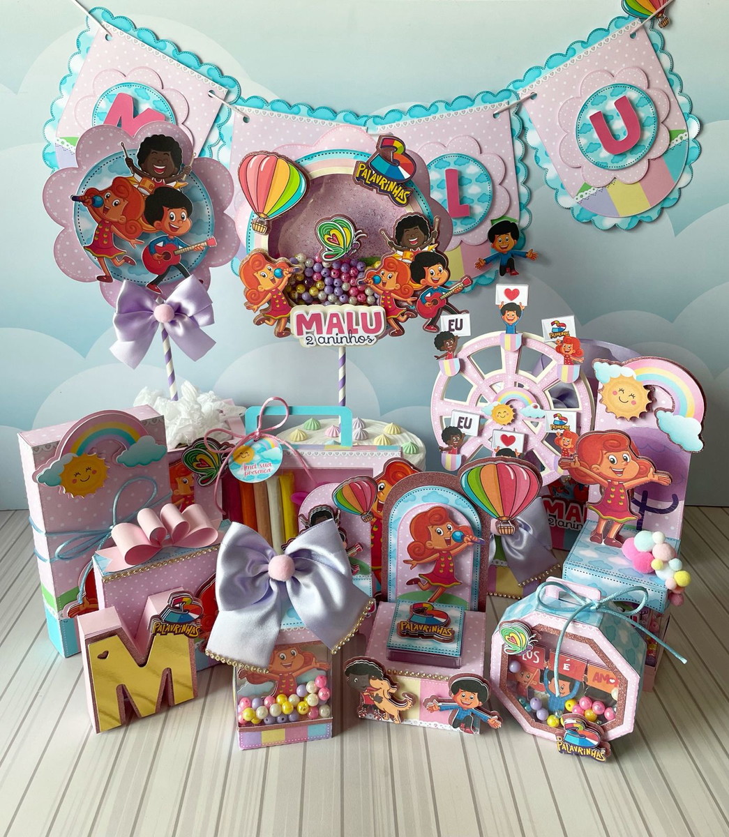 Arquivo de Corte Kit 3 Palavrinhas Menina