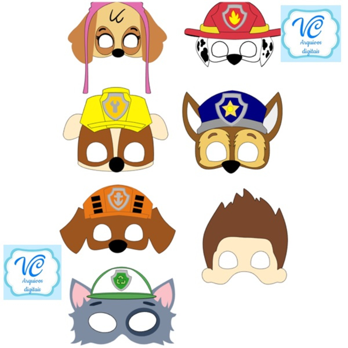 Arquivo de Corte Mascaras Patrulha Canina