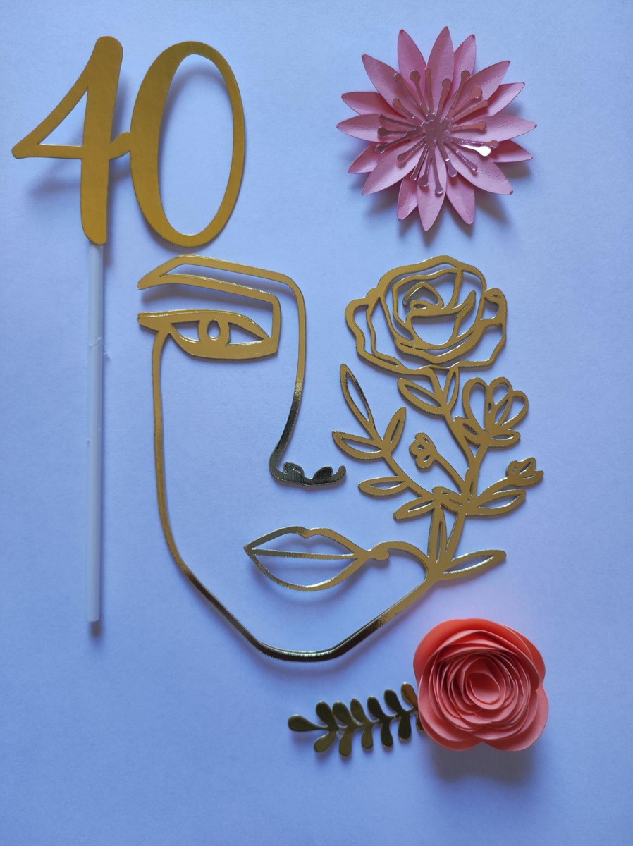 Arquivo de Corte Rosto Mulher Dourado +brinde