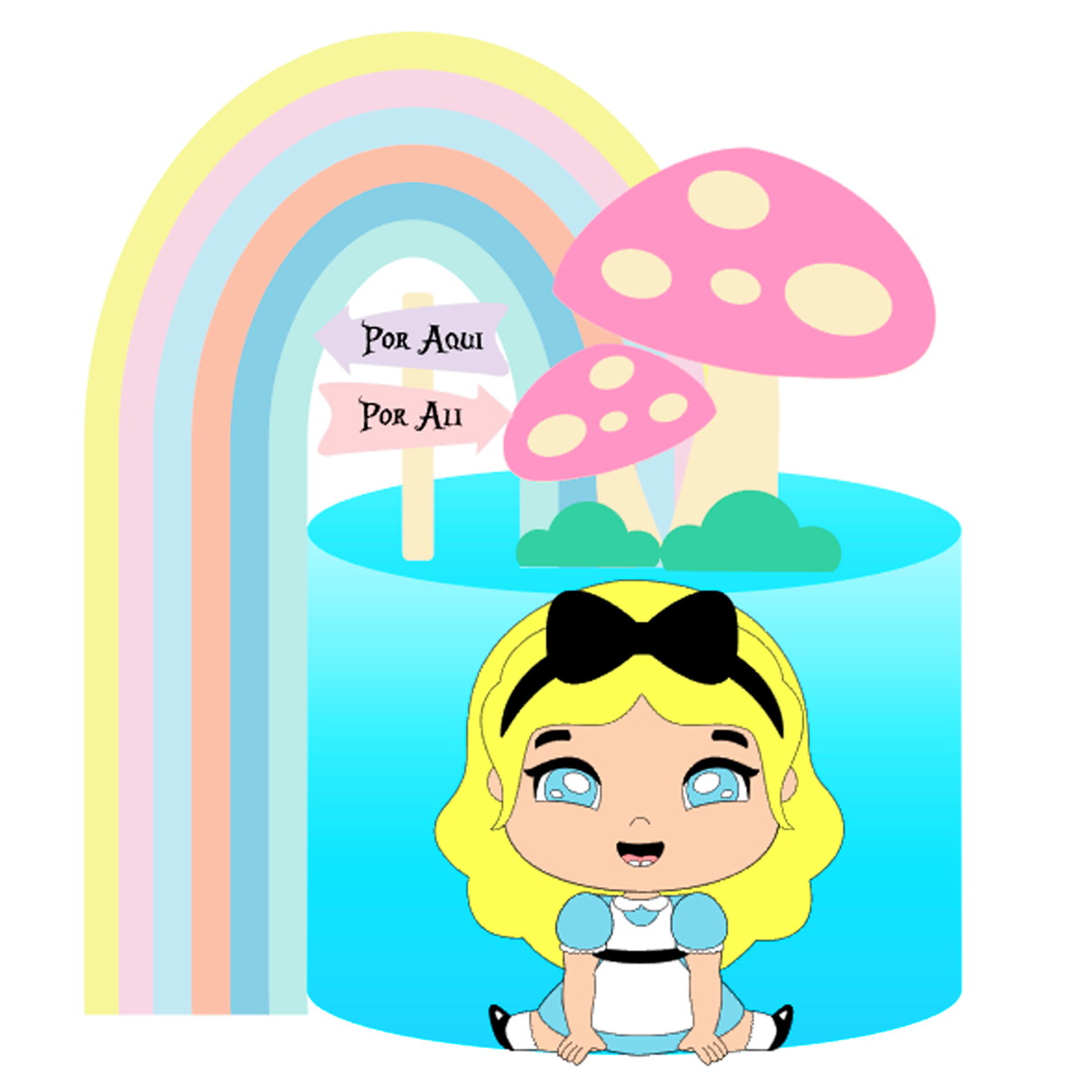 Arquivo de Corte: Topo Alice no Pais das Maravilhas Cute 009