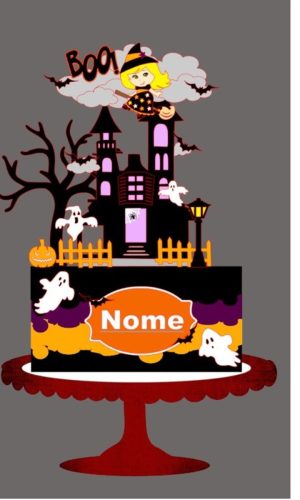Arquivo de Corte Topo Bolo Halloween Menina