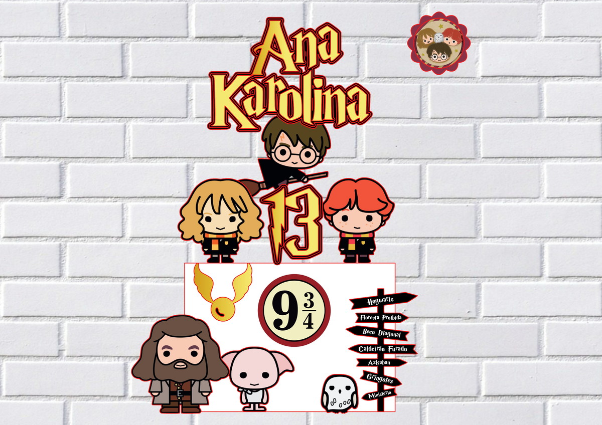 Arquivo de Corte Topo Bolo Harry Potter Cute Studio 001
