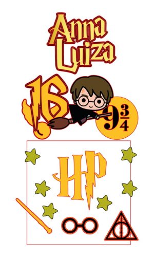 Arquivo de Corte Topo Bolo Harry Potter Cute Studio 002