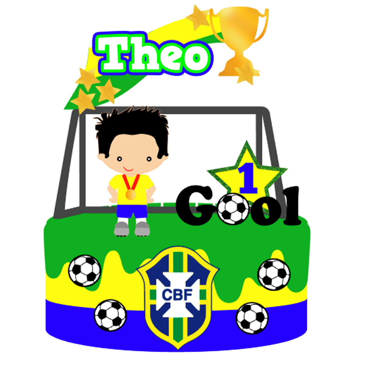 Arquivo De Corte: Topo Brasil Copa Do Mundo Menino 012