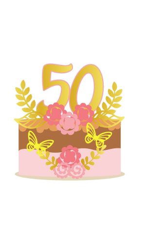 Arquivo de corte topo de bolo 50 anos