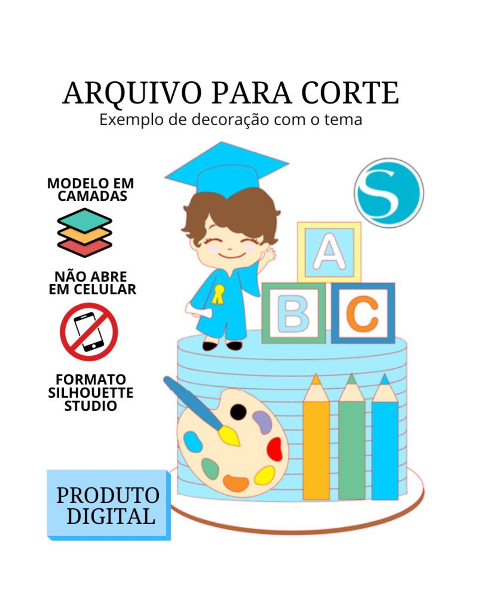 Arquivo de Corte Topo de Bolo- Abc Menino