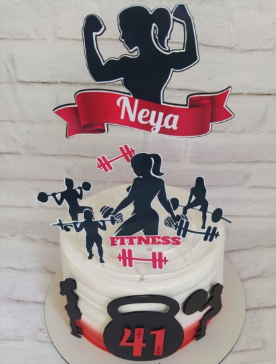 Arquivo de Corte Topo de Bolo Academia Mulher Studio 02