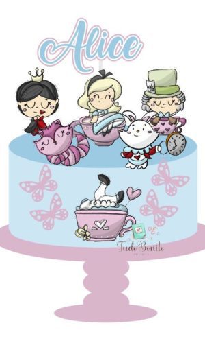Arquivo de Corte Topo de Bolo Alice Cute