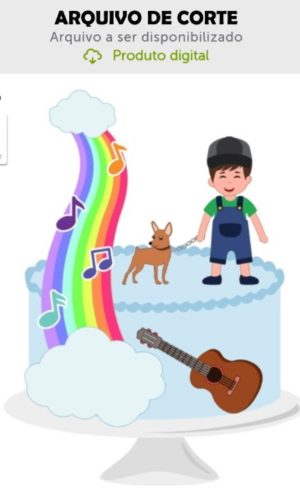 Arquivo de Corte Topo de Bolo Arco Iris Menino