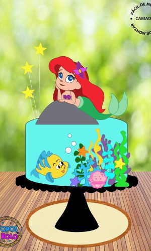Arquivo de Corte Topo de Bolo Ariel Cute
