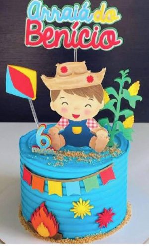 Arquivo de Corte Topo de Bolo Arraiá Menino Baby Camadas